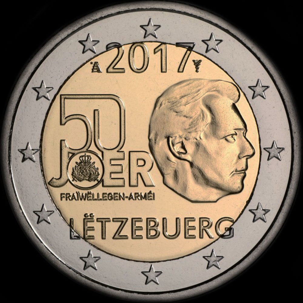 Luxembourg 2017 - 50 ans du Service Militaire Volontaire au Luxembourg - 2 euro commmorative