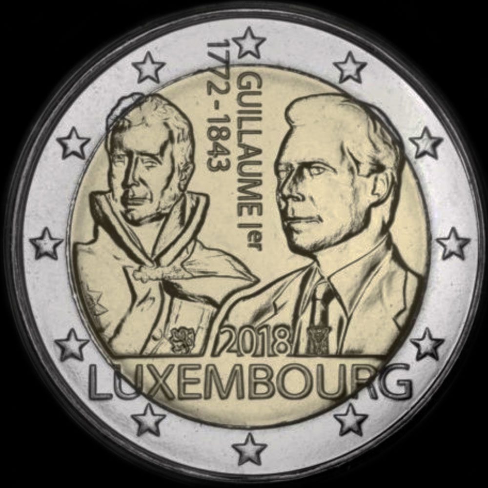 Luxembourg 2018 - 175 ans de la mort du Grand-Duc Guillaume I - 2 euro commmorative