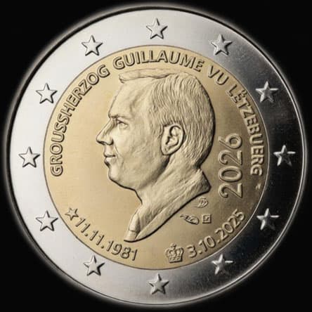 Luxembourg 2026 - 45 ans du Grand Duc Guillaume V - 2 euro comm�morative