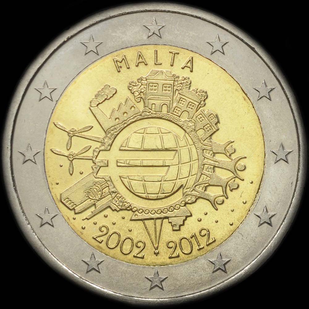 Malte 2012 - 10 ans de circulation de l'euro - 2 euro commmorative