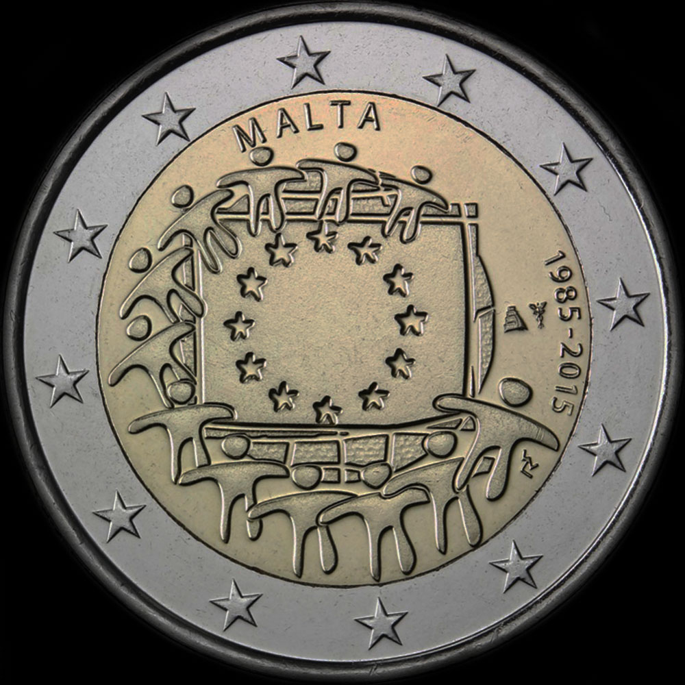 Malte 2015 - 30 ans du Drapeau de l'UE - 2 euro commmorative
