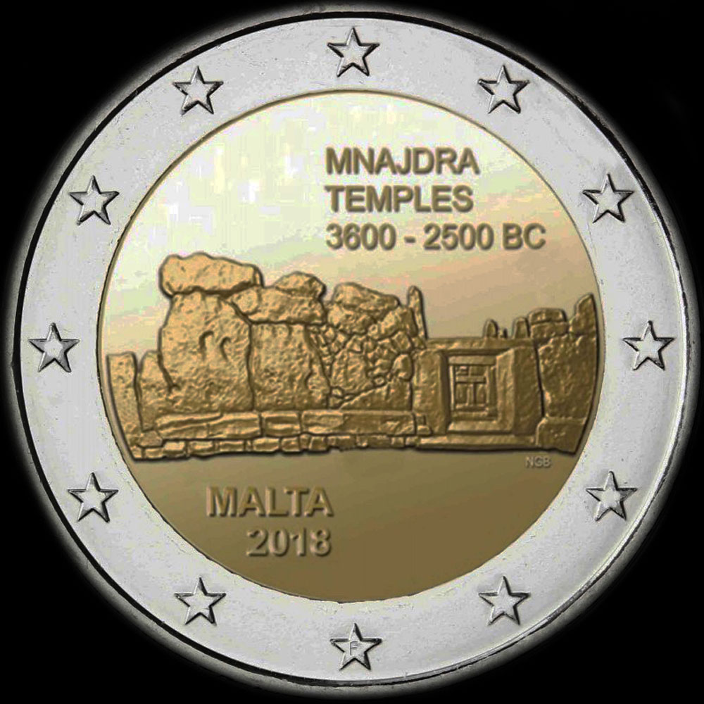 Malte 2018 - Site prhistorique de Mnajdra - 2 euro commmorative