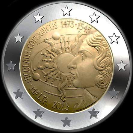 Malte 2023 - 550 ans de la naissance de Nicolas Copernic - 2 euro commmorative