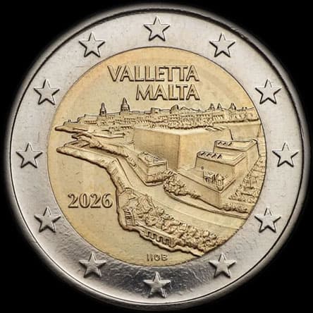 Malte 2026 - Ville fortifi�e de La Valette - 2 euro comm�morative