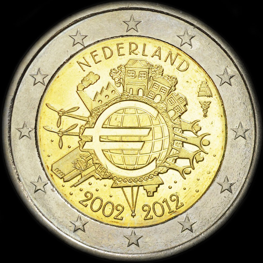 Pays-Bas 2012 - 10 ans de circulation de l'euro - 2 euro commmorative