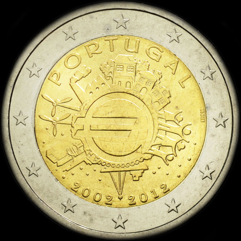 Portugal 2012 - 10 ans de circulation de l'euro - 2 euro commmorative