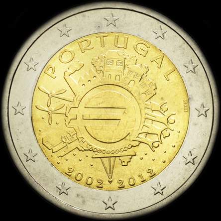 Portugal 2012 - 10 ans de circulation de l'euro - 2 euro commmorative
