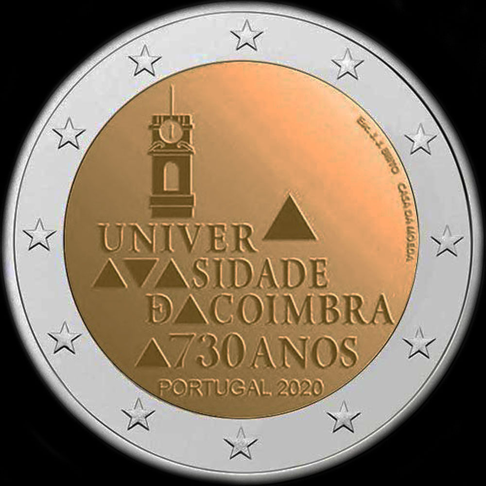 Portugal 2020 - 730 ans de l'Universit de Coimbra - 2 euro commmorative