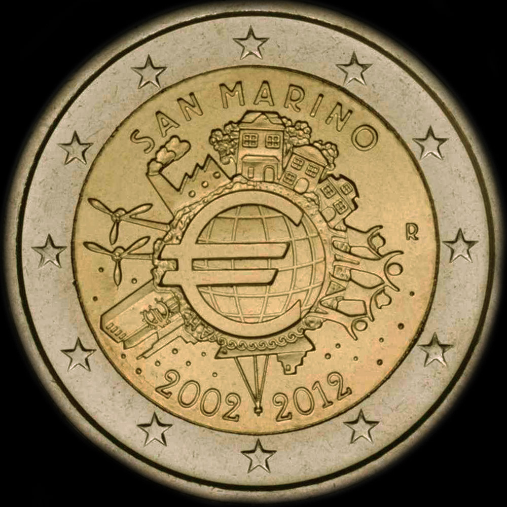 Saint-Marin 2012 - 10 ans de circulation de l'euro - 2 euro commmorative