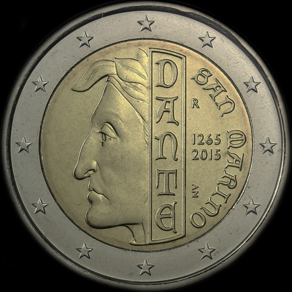 Saint-Marin 2015 - 750 ans de Dante Alighieri - 2 euro commmorative