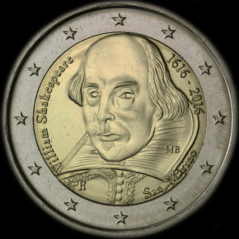 Saint-Marin 2016 - 400 ans de la mort de William Shakespeare - 2 euro commmorative