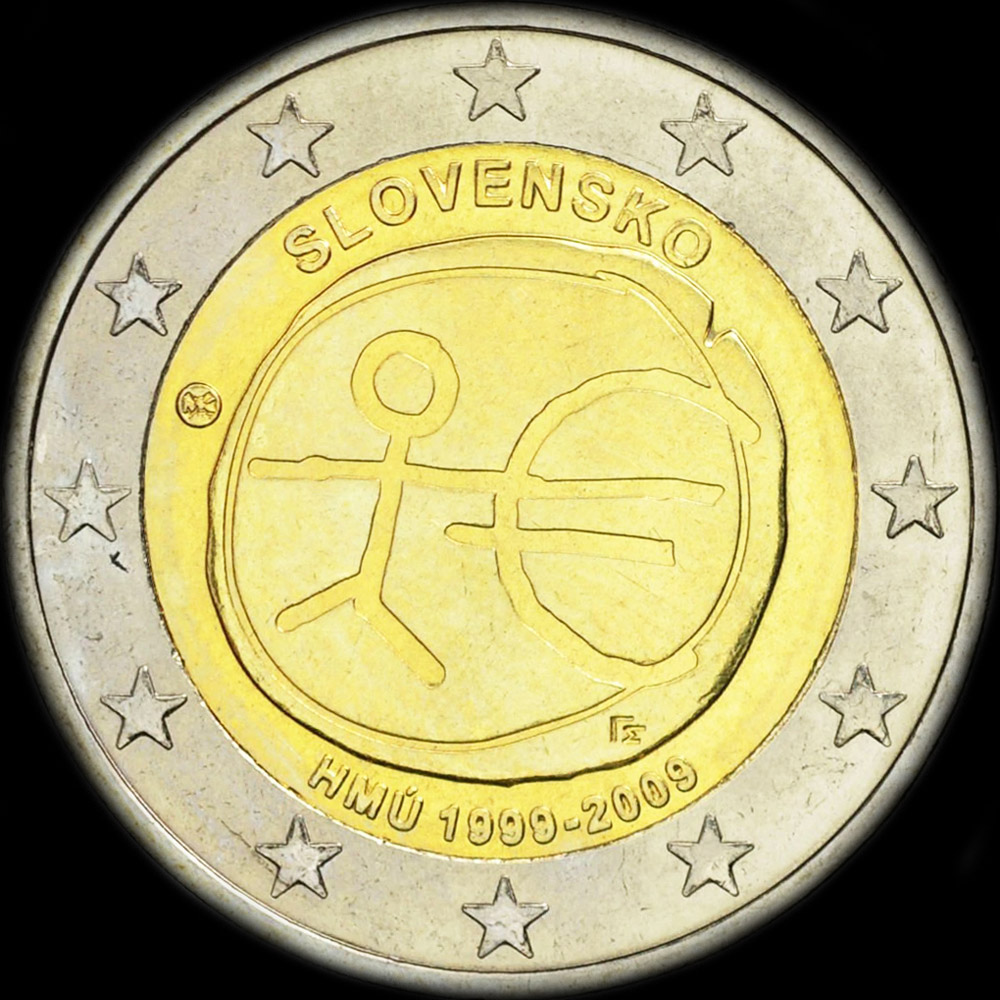 Slovaquie 2009 - 10 ans de l'UEM - 2 euro commmorative
