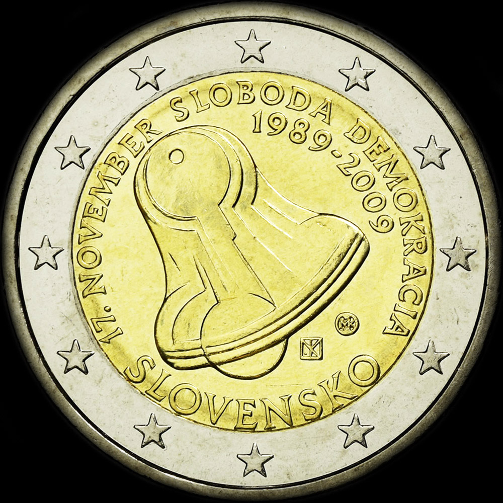 Slovaquie 2009 - 20 ans de la Rvolution de Velours - 2 euro commmorative