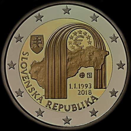 Slovaquie 2018 - 25 ans de la République Slovaque - 2 euro commémorative