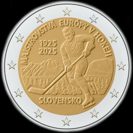 Slovaquie 2025 - 100 ans du Championnat d'Europe de Hockey - 2 euro commmorative