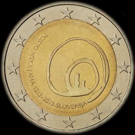 Slovnie 2013 - 800 ans de la dcouverte des grottes de Postojna - 2 euro commmorative