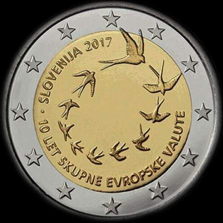 Slovnie 2017 - 10 ans de l'introduction de l'euro en Slovnie - 2 euro commmorative