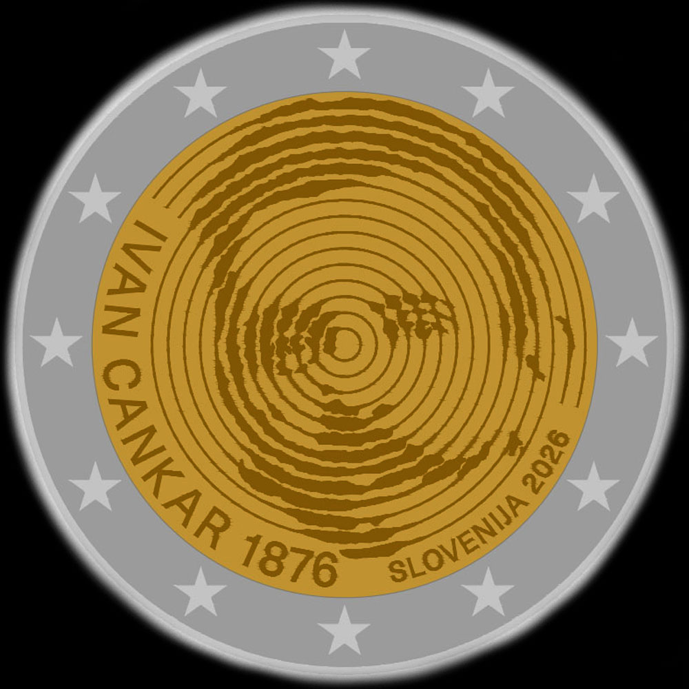 Slov&eacute;nie 2026 - 150 ans de Ivan Cankar - 2 euro comm�morative