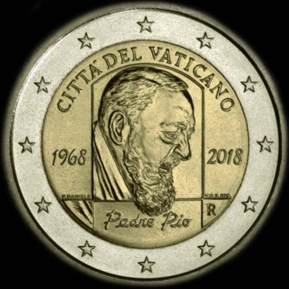 Vatican 2018 - 50 ans de la mort de Padre Pio - 2 euro commmorative