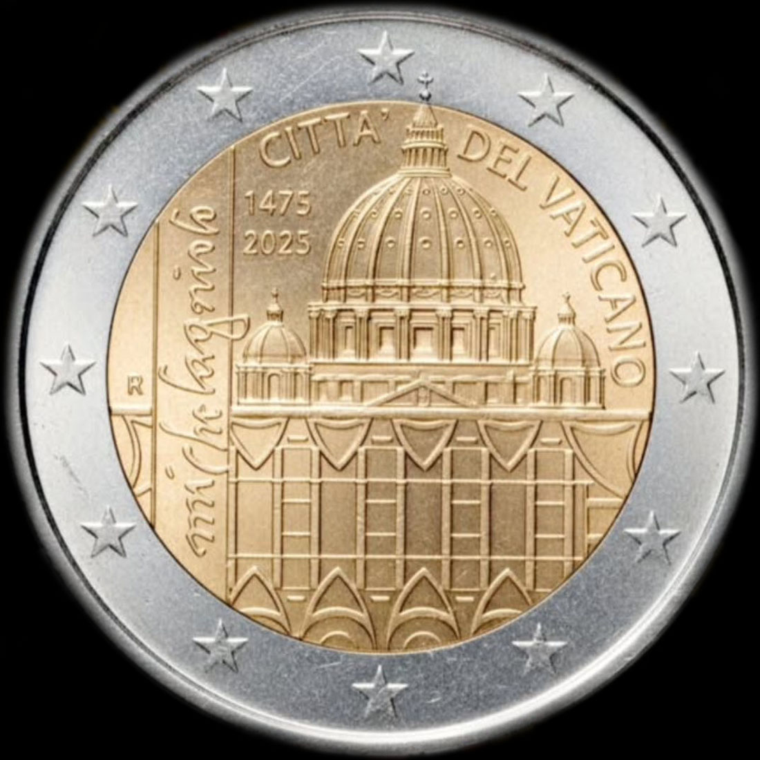 Vatican 2025 - 550 ans de la naissance de Michel-Ange - 2 euro comm�morative