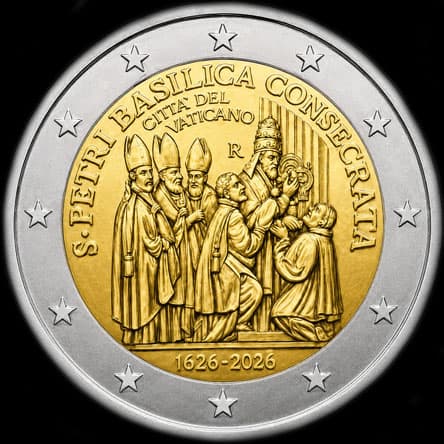 Vatican 2026 - 400 ans de la cons�cration de la basilique Saint-Pierre - 2 euro comm�morative