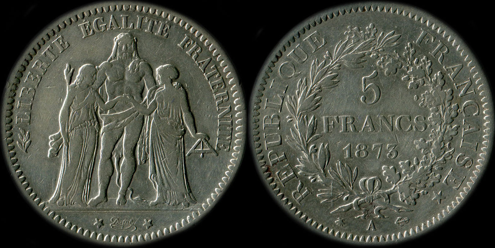 Pièce de 5 francs Hercule 1873A
