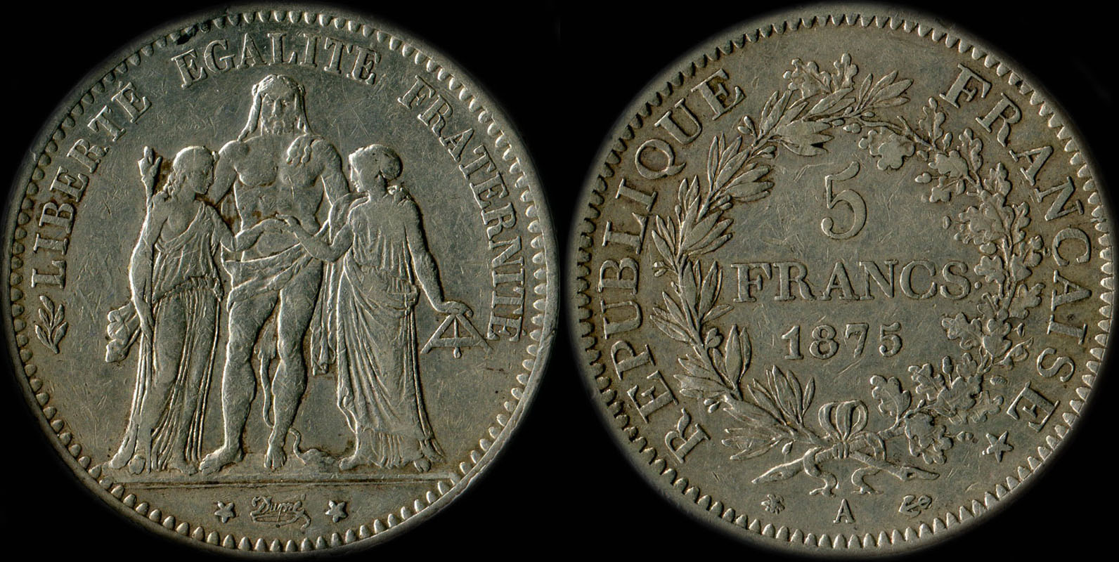 Pièce de 5 francs Hercule 1875A