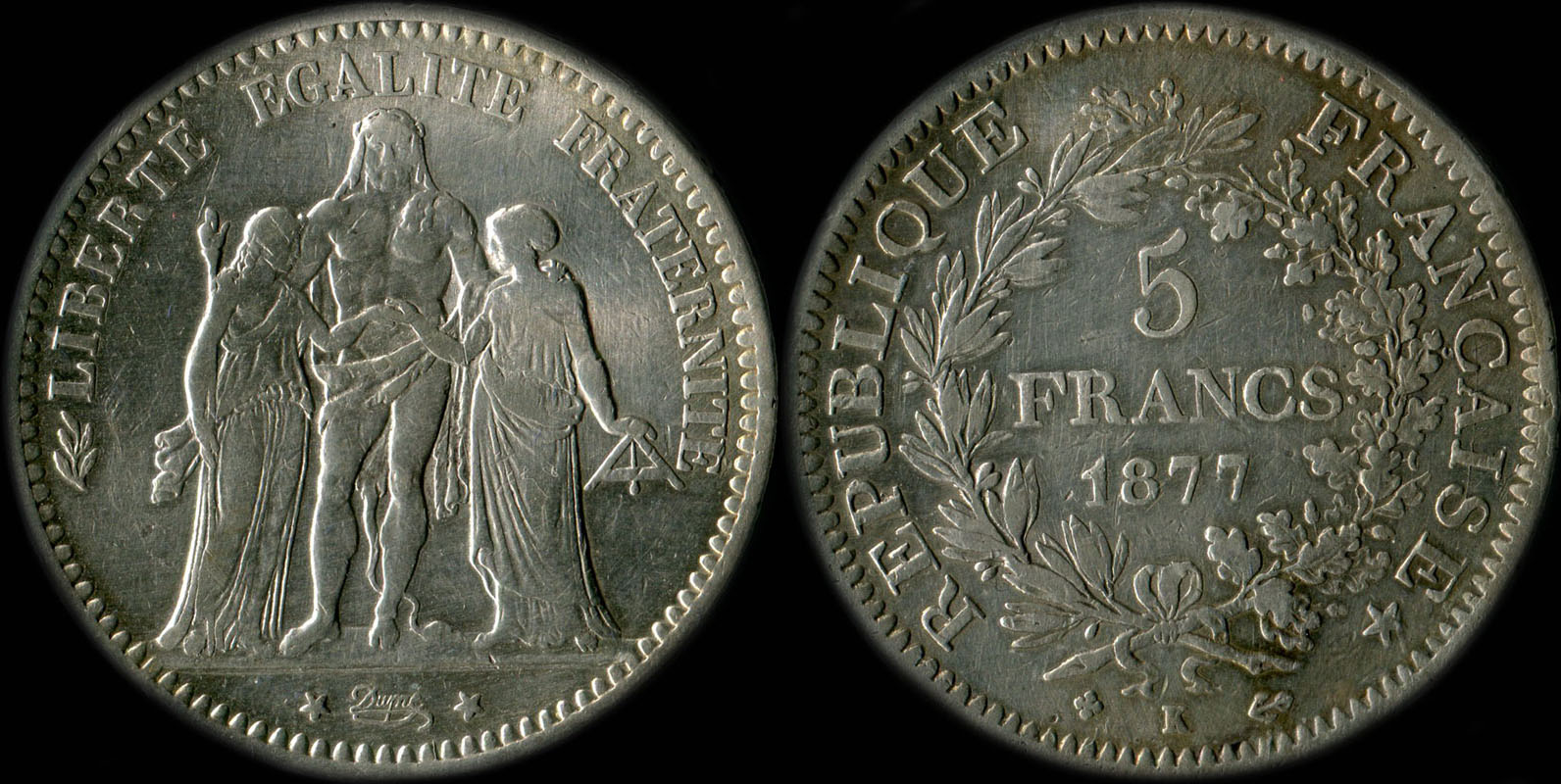 Pice de 5 francs Hercule 1877K