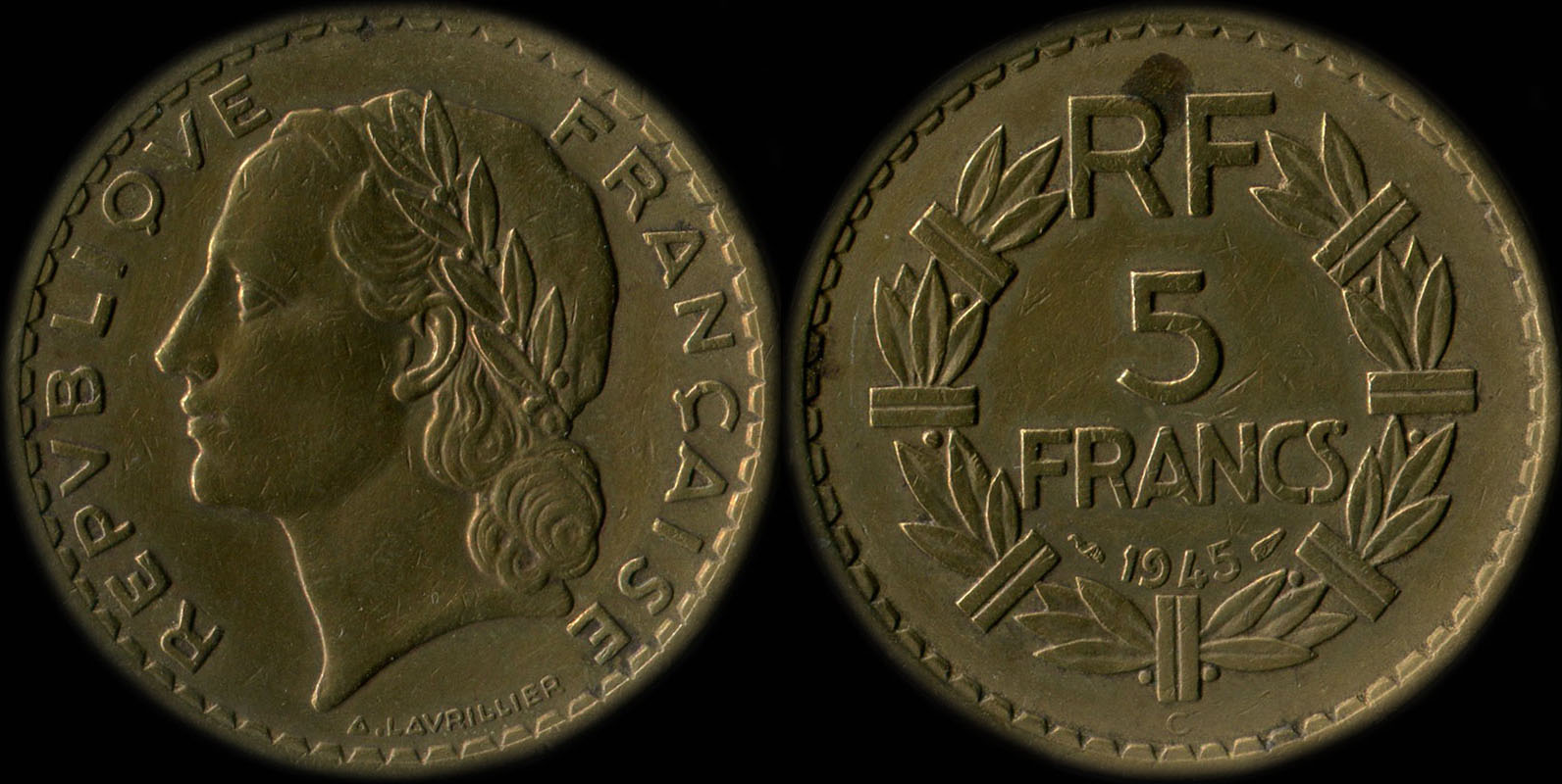Pice de 5 francs Lavrillier 1945C