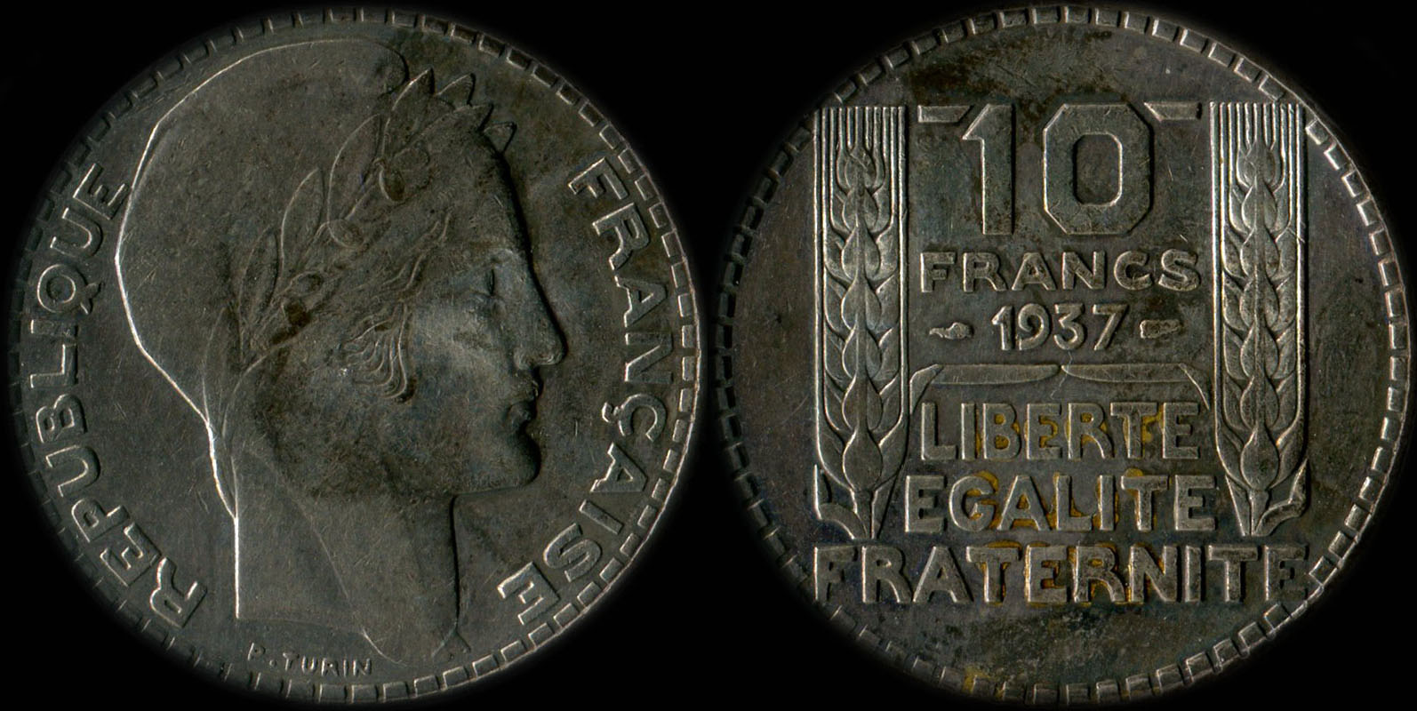 Pice de 10 francs Turin argent 1937
