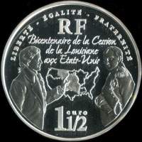 Pice de 1  euro 2003 - Bicentenaire de la Cession de la Louisiane aux Etats-Unis - avers