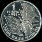 Pice de 1 franc 1993 BE - Cinquantenaire du Dbarquement  - revers