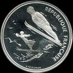 Pièce de 100 francs 1991 - XVIes Jeux Olympiques d'Hiver - Albertville 92 - Saut à Ski - Belle Epoque - avers