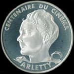 Pi�ce de 100 francs 1995 - Centenaire du Cin�ma - Arletty - avers