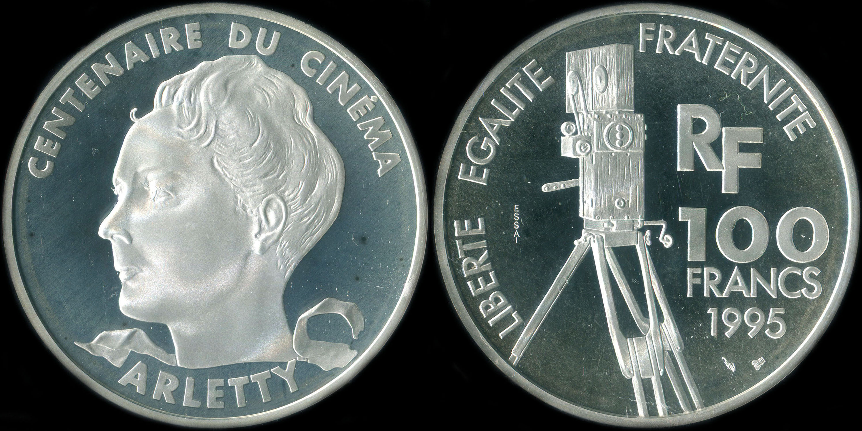 Pi�ce de 100 francs 1995 - Centenaire du Cin�ma - Arletty