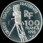 Pi�ce de 100 francs 1995 - Centenaire du Cin�ma - Federico Fellini - revers