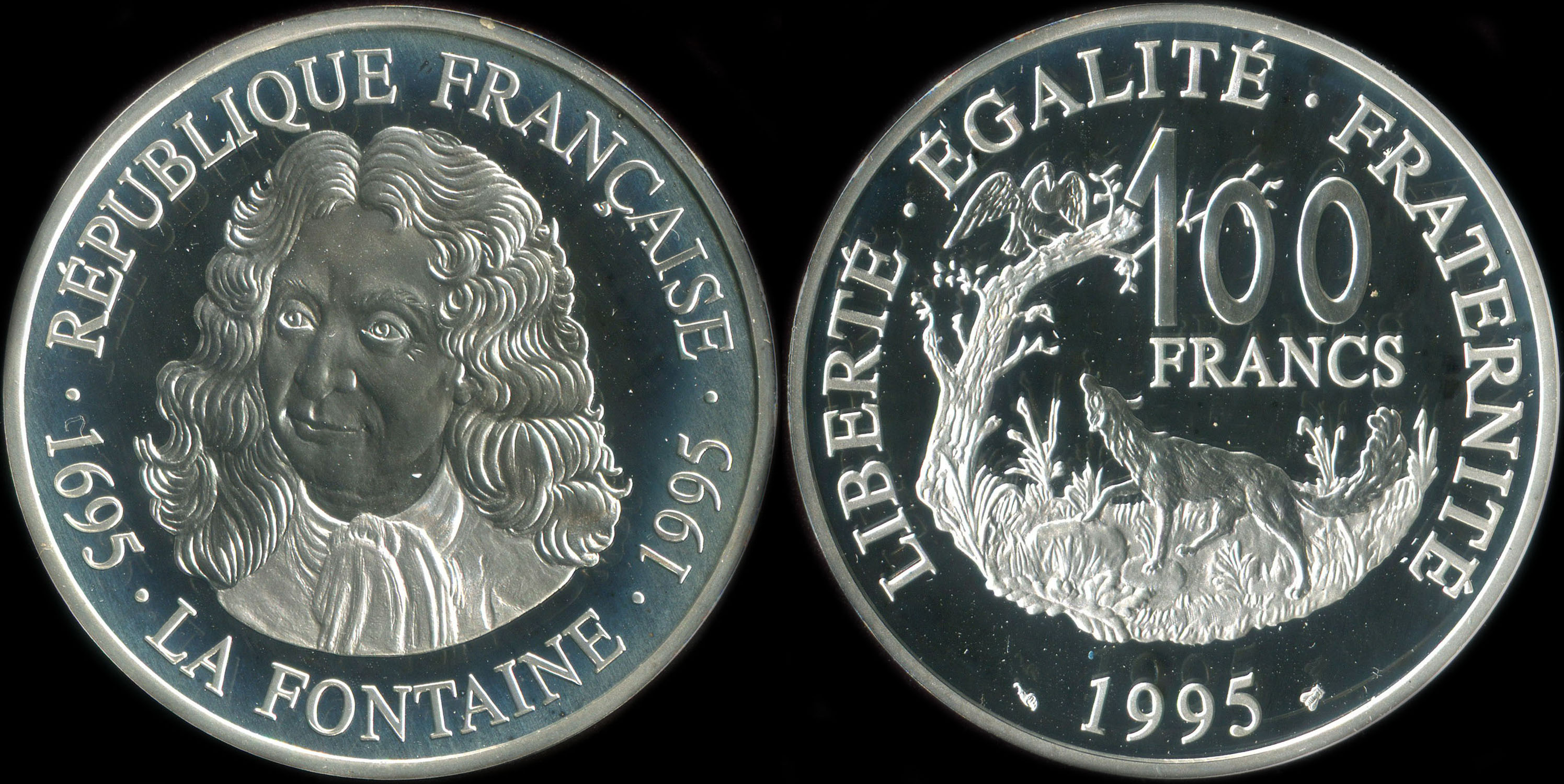 Pièce de 100 francs 1995 - Personnages célèbres - Jean de La Fontaine