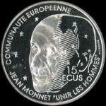 Pice de 100 francs - 15 ecus - 1992 - Jean Monnet 1888-1979 - avers