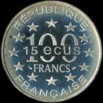 Pice de 100 francs - 15 ecus - 1995 - L'Alhambra - revers