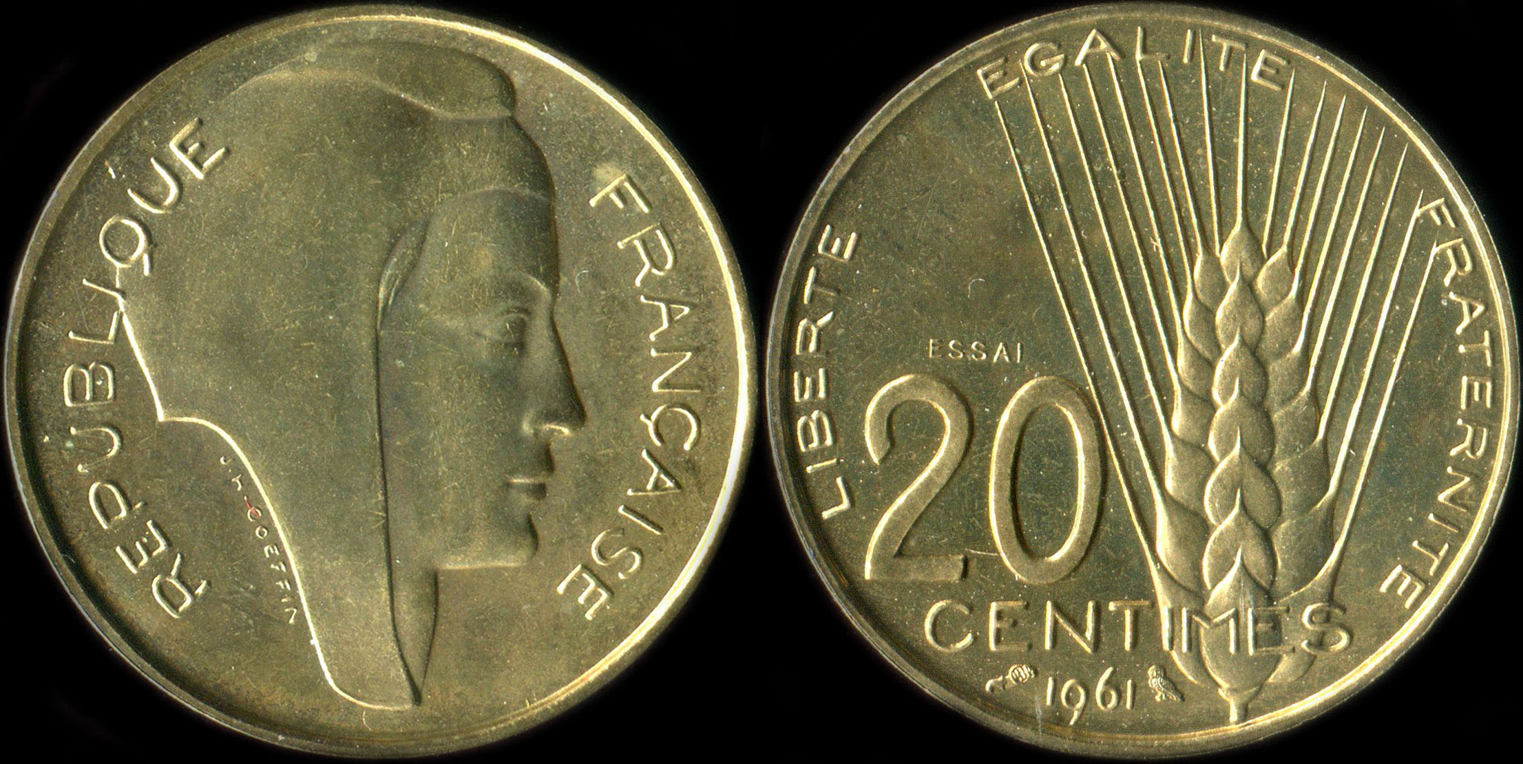 Pièce de 20 centimes 1961 - Concours de Coëffin