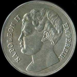 Fausse pièce de 5 francs Napoléon II Empereur 1816 essai - avers