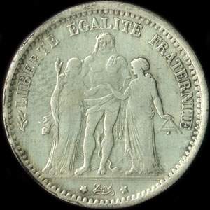 Fausse pièce de 5 francs Hercule 1875A - avers