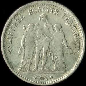 Fausse pièce de 5 francs Hercule 1875A - avers