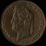 Avers essai pice 2 centimes Louis-Philippe I 1842