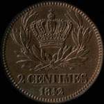 Revers essai pice 2 centimes Louis-Philippe I 1842