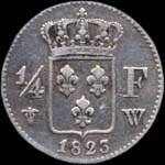 Pice de ¼ franc Louis XVIII 1823W - revers