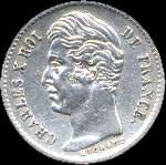Pice de ¼ franc Charles X 1827A - avers