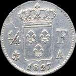 Pice de ¼ franc Charles X 1827A - revers