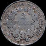Pice de 2 francs Crs 1849A - Rpublique franaise - revers