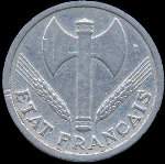 Pice de 2 francs Bazor 1943 - Etat franais - Travail Famille Patrie - avers